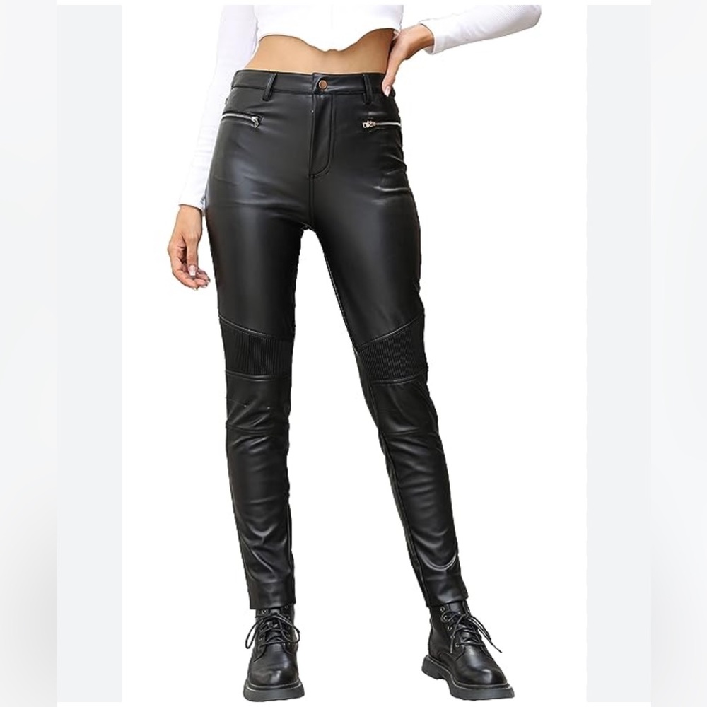 Molly Bracken Black Vegan Leather Skinny Pant. Sz S